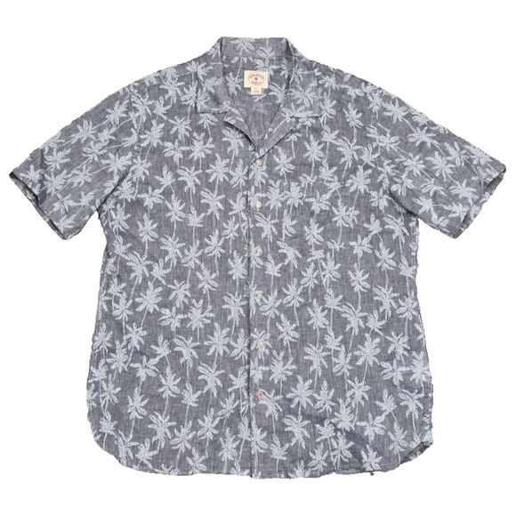 Brooks Brothers Other - Brooks Brother linen cotton Palm Tree Button Down Shirt Men Large Gray A004200